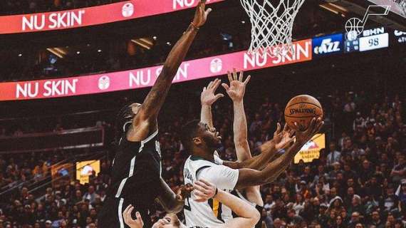 NBA - I Jazz rimontano Brooklyn sull'asse Mitchell-Gobert