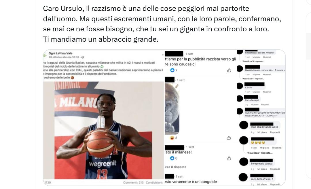 Insulti razzisti sui social a Ursulo D'Almeida