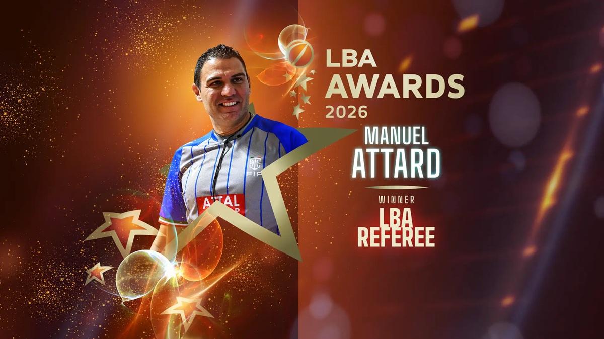 LBA Awards 2026 - Manuel Attard è l'LBA Referee Of The Year