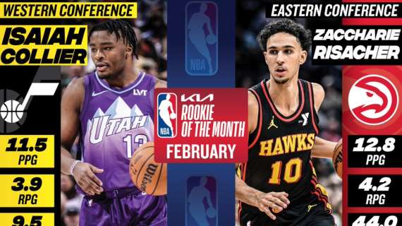 NBA - Isaiah Collier e Zaccharie Risacher Rookies Of The Month