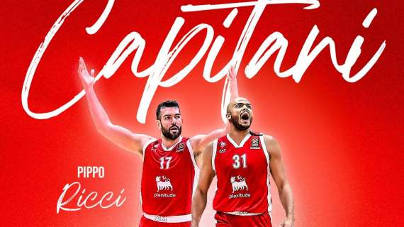 UFFICIALE LBA - L'Olimpia Milano avrà due capitani: Shields e Ricci