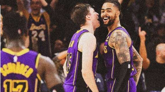 NBA - I Lakers di Russell e Schroder domano i Raptors nell'ultimo quarto