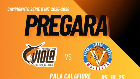 Serie B - Redel Viola: la prima in casa è con la Virtus Molfetta