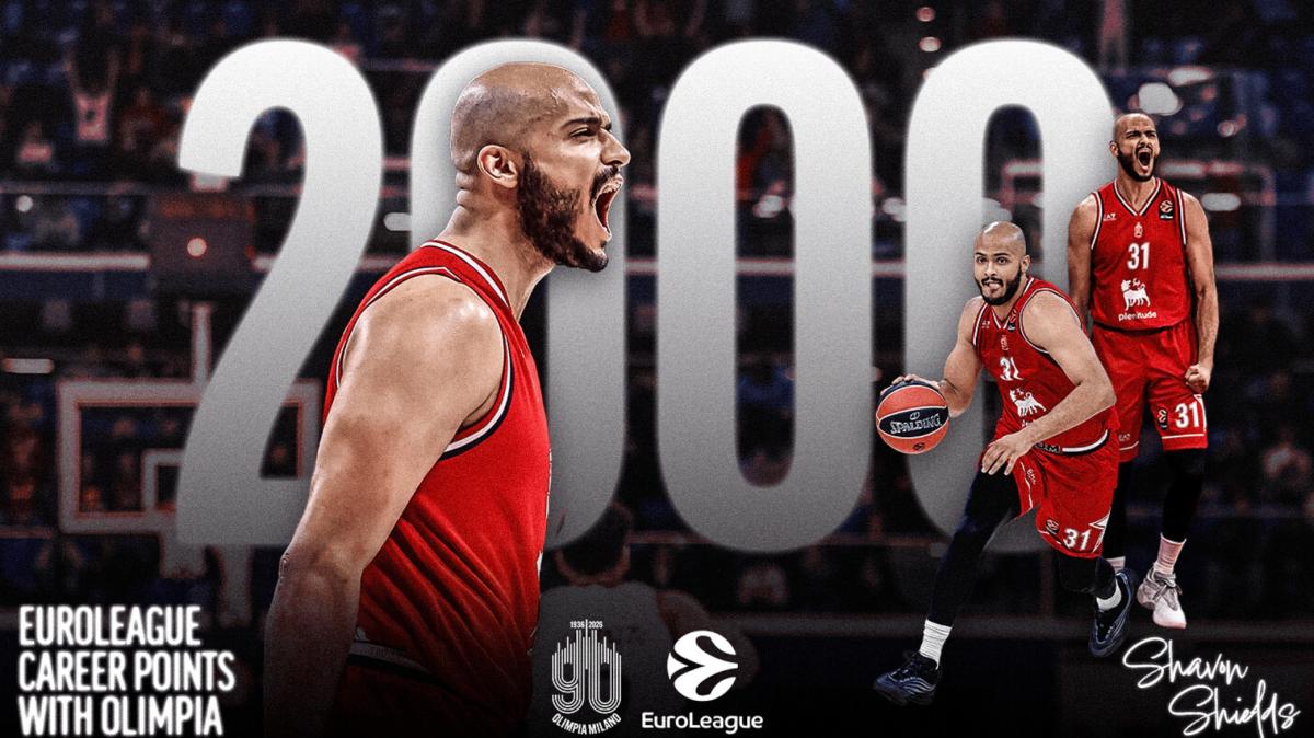 Shavon Shields nella storia dell'Olimpia: è il primo a 2000 punti in EuroLeague