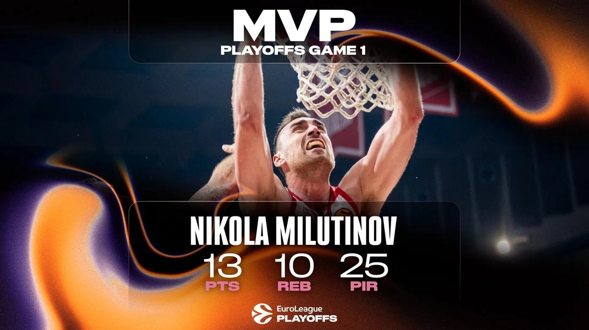 Nikola Milutinov, Olympiacos Pireo, MVP del Round 1 dei playoff 2026
