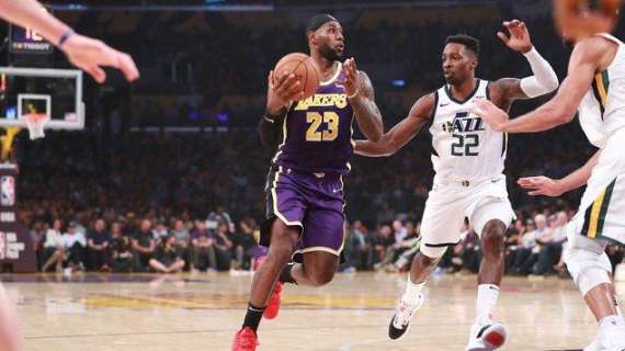 NBA - Lakers, decisivo James nel regolare degli incerti Jazz