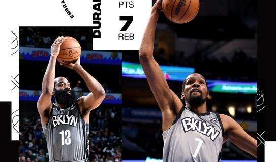 NBA - Dallas domina, ma la coppia Harden-Durant dei Nets vince