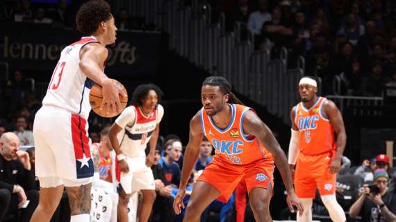 NBA - A Washington i Thunder trionfano sugli spenti Wizards: +41