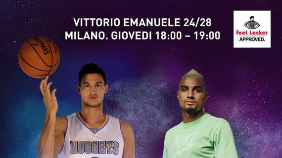 Gallinari e Boateng ospiti al Foot Locker di Corso V.Emanuele a Milano, si giocherà a NBA 2K16