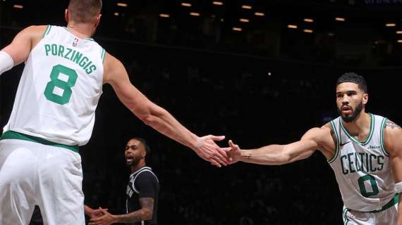 NBA - Kristaps Porzingis al rientro dà una spinta ai Celtics a Brooklyn