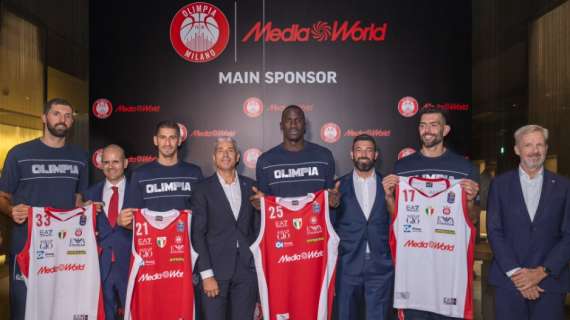 LBA - Olimpia Milano, ecco le nuove maglie targate MediaWorld per la Serie A