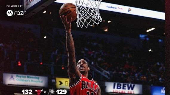 NBA - Impresa Bulls con la vittoria all'overtime in casa dei Pacers