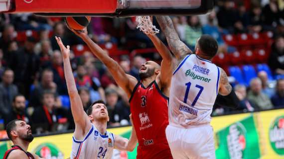 L'Olimpia si vede solo nel terzo quarto, l'Efes espugna il Forum 84-96