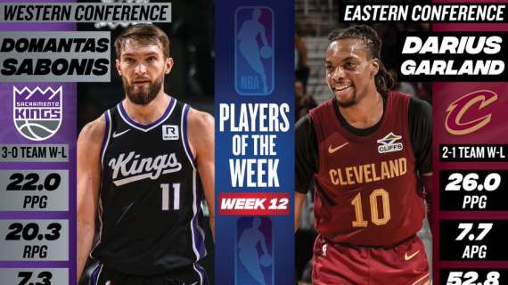 NBA - Domantas Sabonis e Darius Garland i Player of the week 12