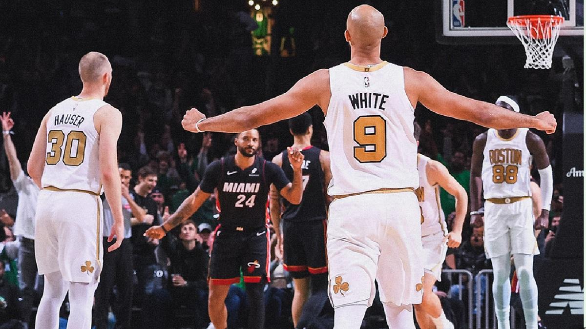 Derrick White è on fire e Boston travolge Miami nel finale