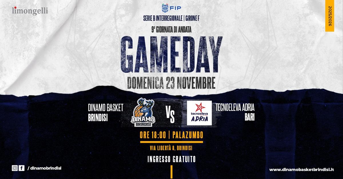 Serie B - Dinamo Brindisi, fiducia e fattore PalaZumbo contro la Tecnoeleva Adria Bari