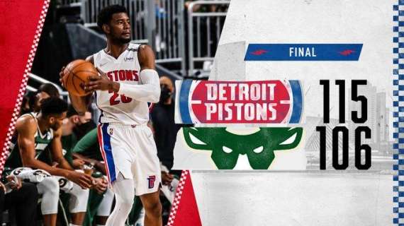 NBA - I Milwaukee Bucks si fanno sorprendere dai Detroit Pistons