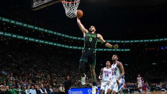 NBA - I Celtics dominano i Sixers anche a quintetti posticci