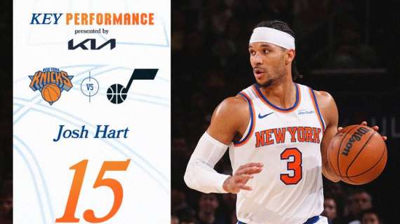 NBA - Josh Hart guida i Knicks alla 9a vittoria consecutiva