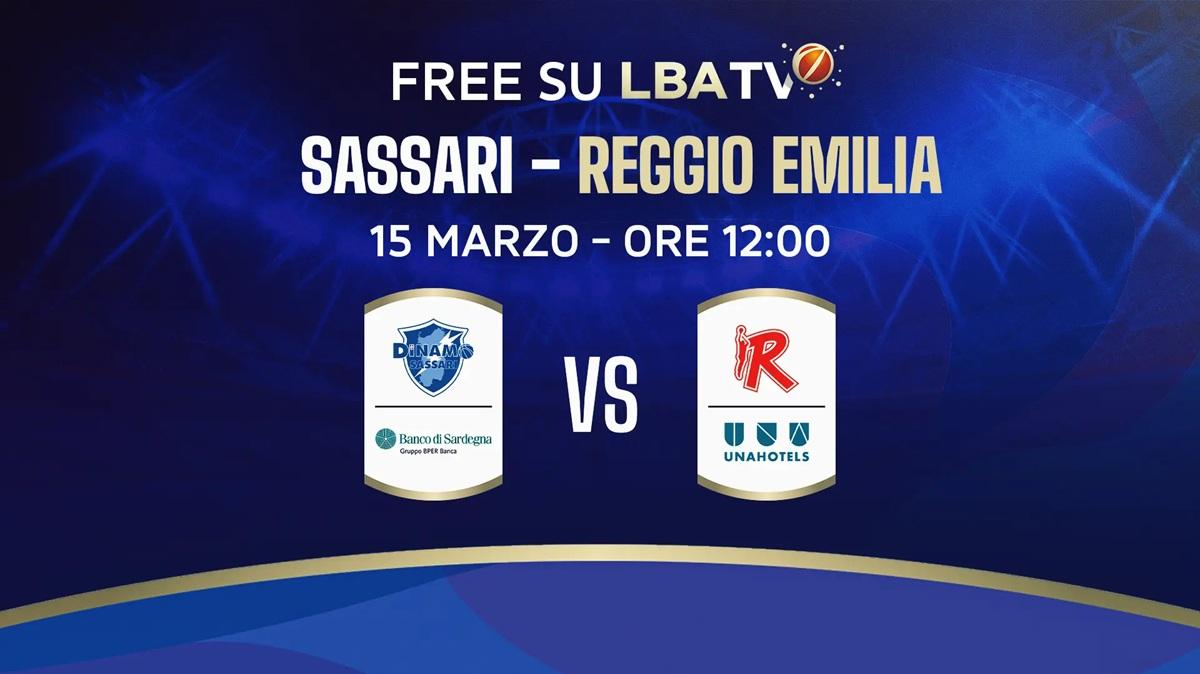LBATV: lunch match tra Sassari e Reggio Emilia in modalità free