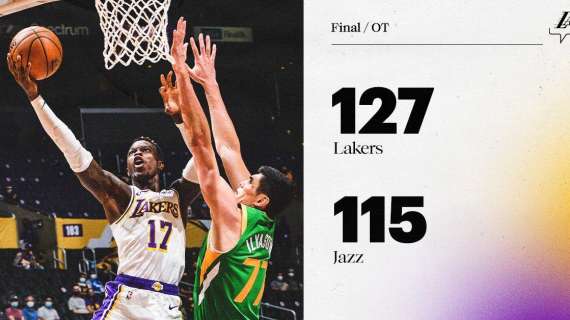 NBA - I Los Angeles Lakers superano gli Utah Jazz dopo un overtime