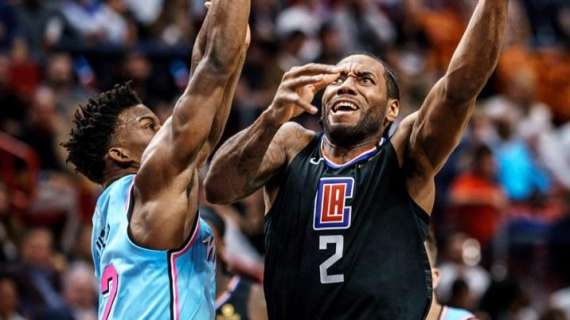 NBA - I Clippers sorridono a Miami con la tripla doppia di Leonard