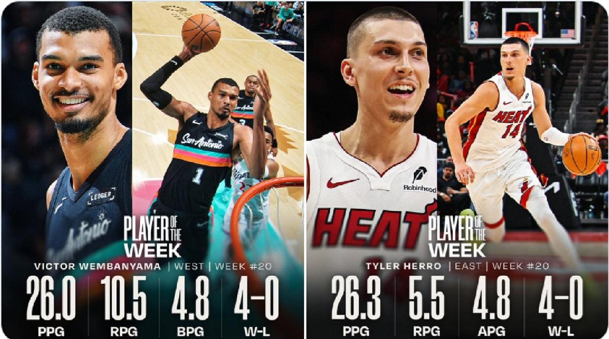 Wembanyama e Herro sono i Players of the Week del 9 marzo