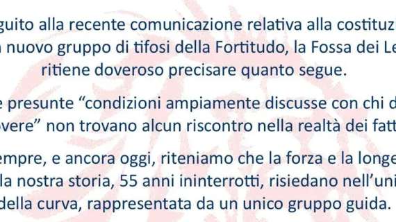Fossa dei Leoni: precisazione sulla recente comunicazione relativa alla costituzione di un nuovo gruppo di tifosi della Fortitudo
