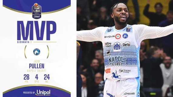 Jacob Pullen è l'MVP Unipol della 12ª giornata della Serie A 2024/25