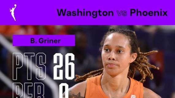 WNBA - Giorno 54, Brittney Griner guida le Mercury contro le Mystics