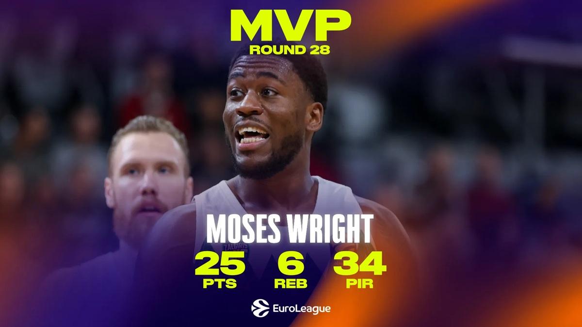 L'MVP della 28a giornata: Moses Wright, Zalgiris Kaunas