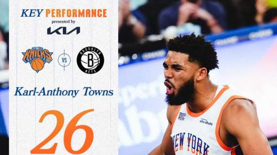 NBA - Karl-Anthony Towns domina il derby tra Knicks e Nets