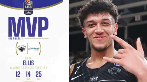 Quinn Ellis è l'MVP Unipol della 16ª giornata della Serie A Unipol 2024/25