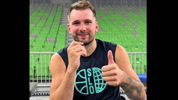 Slovenia - Luka Doncic in campo nell'amichevole con la Gran Bretagna