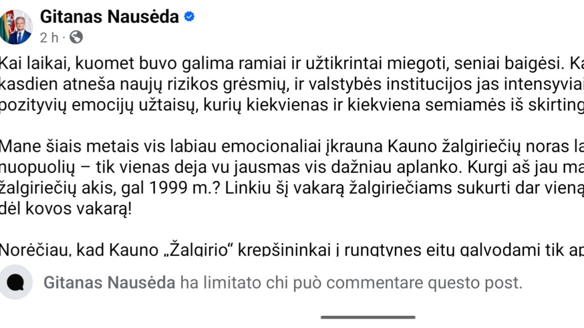 Nauseda, presidente Lituania: «Invito l'NBA a investire nell'EuroLega: ecco perché»