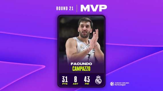 EuroLeague, Facundo Campazzo MVP del Round 21 