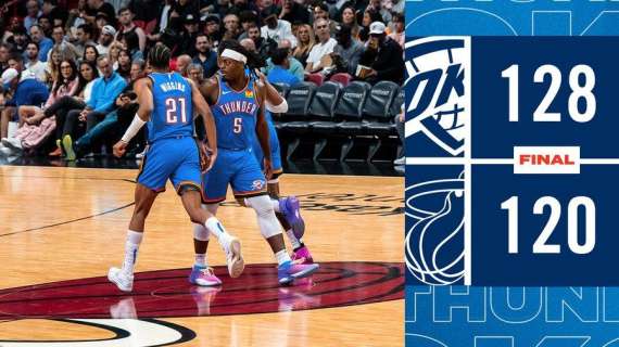 NBA - Due strappi dei Thunder abbattono i Miami Heat