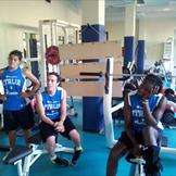 Le azzurre al lavoro in palestra