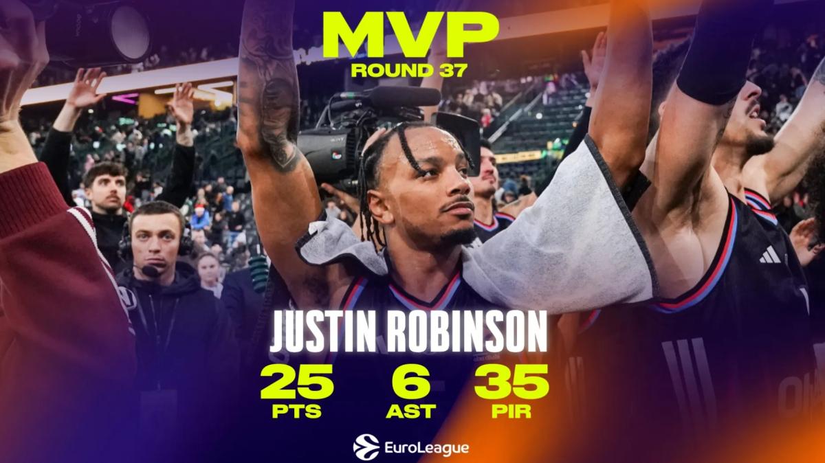 L'ex Trapani Shark Justin Robinson MVP del Round 37 di EuroLeague
