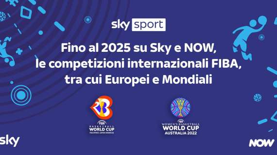 Le competizioni internazionali FIBA su Sky e Now fino al 2025