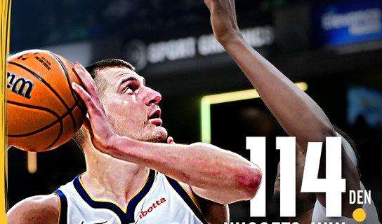 NBA - Triple double: Nikola Jokic salva i Nuggets dai Pacers