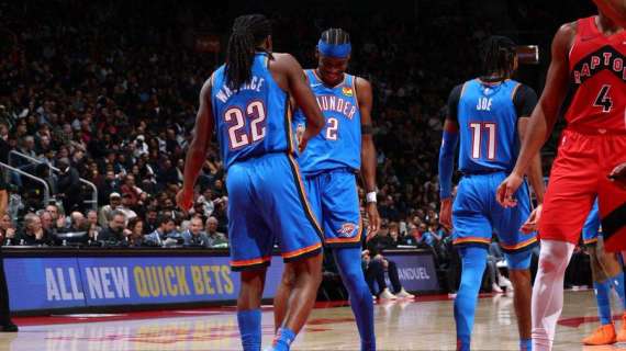 NBA - I Thunder dilagano in Canada su dei piccoli Raptors
