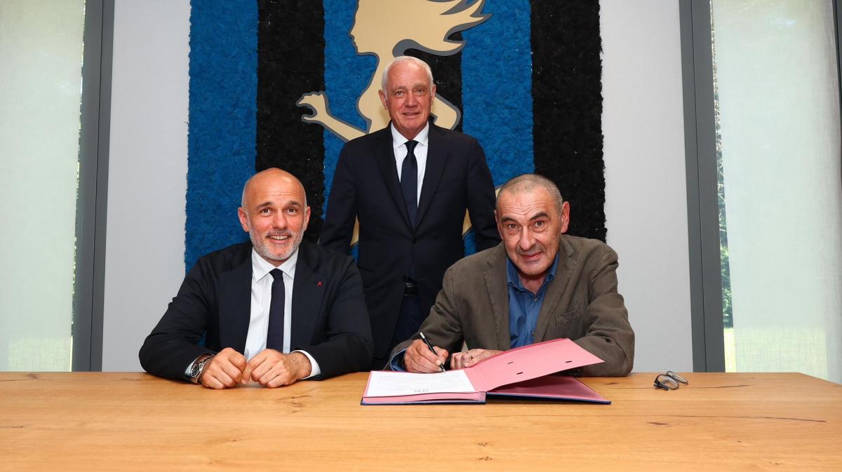 Maurizio Sarri con i Percassi