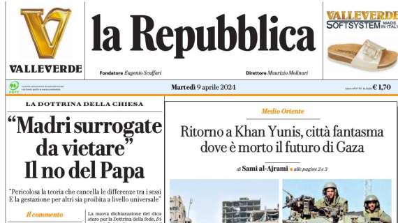 La Repubblica - “Madri surrogate da vietare” Il no del Papa
