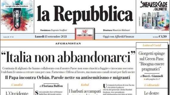 La Repubblica - "Italia non abbandonarci"