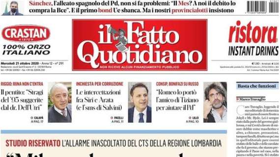 Il Fatto Quotidiano - “Milano doveva andare in lockdown da venerdì”