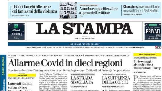 La Stampa: "Allarme Covid in dieci regioni"