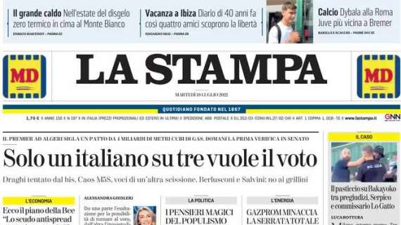 La Stampa - Solo un italiano su tre vuole il voto