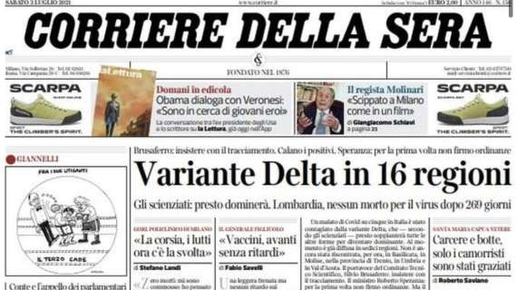 Corriere della Sera - Variante Delta in 16 regioni 