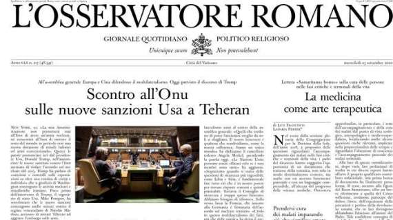 L'Osservatore Romano - Scontro all’Onu sulle nuove sanzioni Usa a Teheran